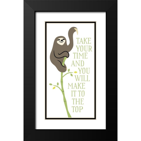 The Top Sloth Black Modern Wood Framed Art Print with Double Matting by Villa, Mlli