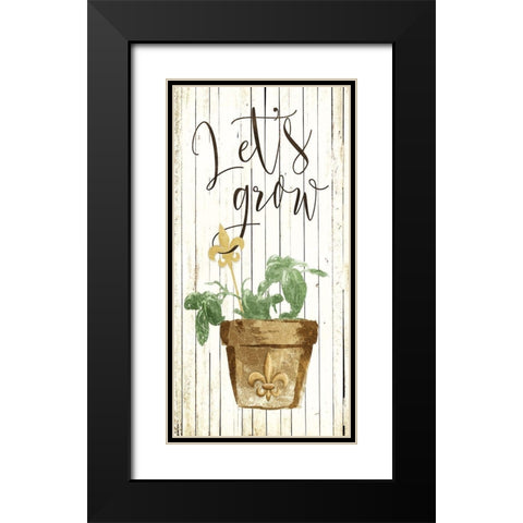 Lets Grow Cream Black Modern Wood Framed Art Print with Double Matting by Villa, Mlli