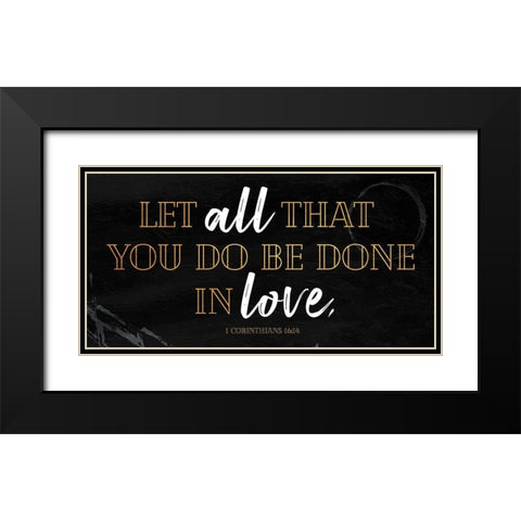 All Love Black Modern Wood Framed Art Print with Double Matting by Villa, Mlli
