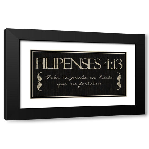 Filipenses Todo Black Modern Wood Framed Art Print with Double Matting by Villa, Mlli