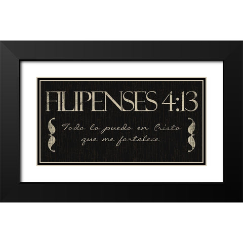 Filipenses Todo Black Modern Wood Framed Art Print with Double Matting by Villa, Mlli