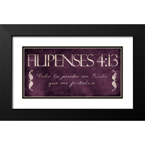 Filipenses Todo Purp Black Modern Wood Framed Art Print with Double Matting by Villa, Mlli