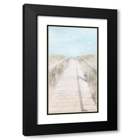 Lets Walk To The Beach Black Modern Wood Framed Art Print with Double Matting by Villa, Mlli