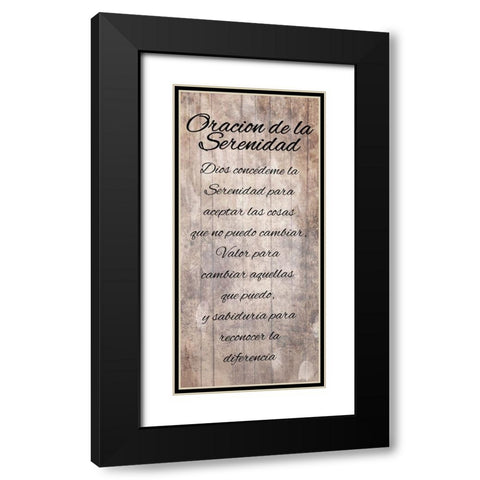 Oracion De La Serenidad Black Modern Wood Framed Art Print with Double Matting by Villa, Mlli
