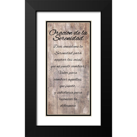Oracion De La Serenidad Black Modern Wood Framed Art Print with Double Matting by Villa, Mlli