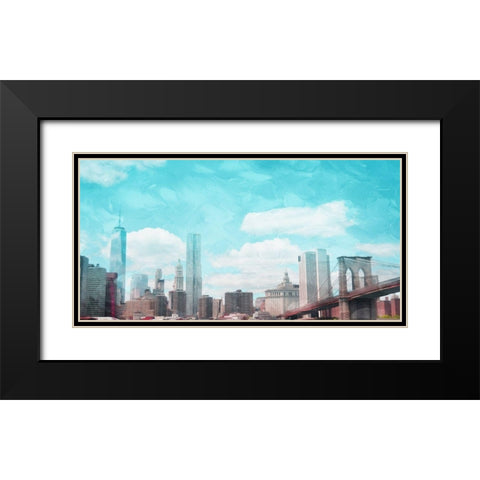 City Sky Black Modern Wood Framed Art Print with Double Matting by Villa, Mlli