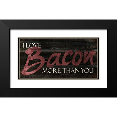 I Love Bacon Black Modern Wood Framed Art Print with Double Matting by Villa, Mlli
