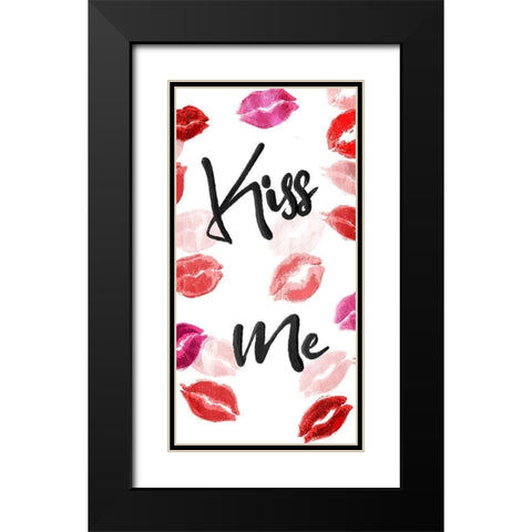 Kiss Me Black Modern Wood Framed Art Print with Double Matting by Villa, Mlli