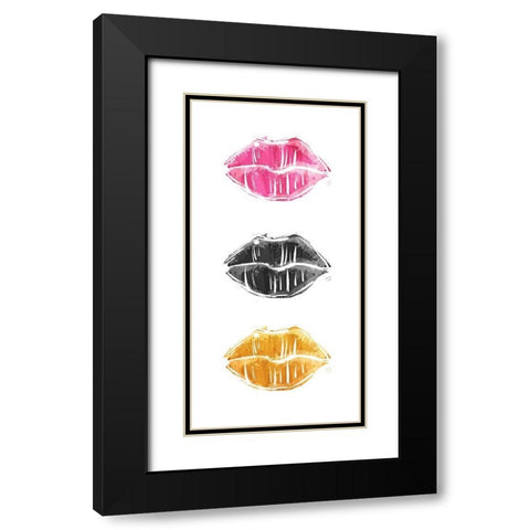 Her Lips Black Modern Wood Framed Art Print with Double Matting by Villa, Mlli