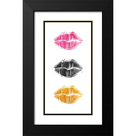 Her Lips Black Modern Wood Framed Art Print with Double Matting by Villa, Mlli