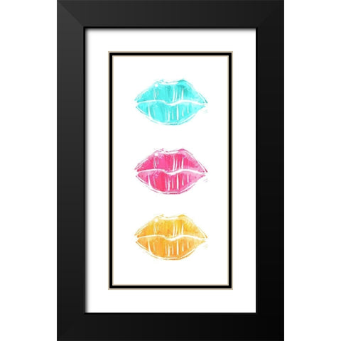 Her Lips Again Black Modern Wood Framed Art Print with Double Matting by Villa, Mlli