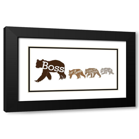 Boss And Employees Black Modern Wood Framed Art Print with Double Matting by Villa, Mlli