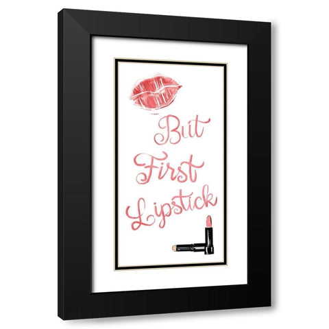 First Lipstick Black Modern Wood Framed Art Print with Double Matting by Villa, Mlli