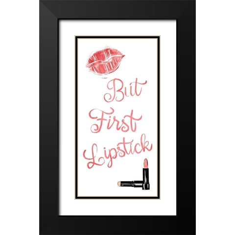 First Lipstick Black Modern Wood Framed Art Print with Double Matting by Villa, Mlli