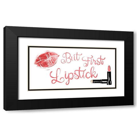 First Lipstick Horizontal Black Modern Wood Framed Art Print with Double Matting by Villa, Mlli