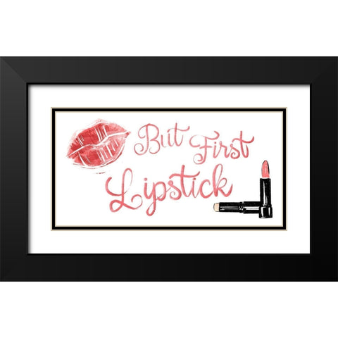 First Lipstick Horizontal Black Modern Wood Framed Art Print with Double Matting by Villa, Mlli
