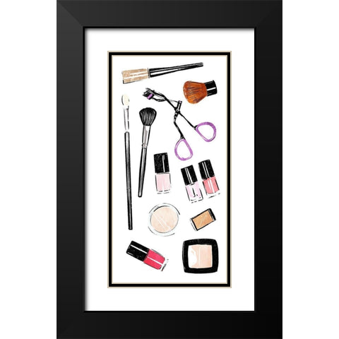Makeup Tools Black Modern Wood Framed Art Print with Double Matting by Villa, Mlli