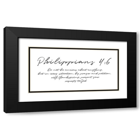 Script Philippians Black Modern Wood Framed Art Print with Double Matting by Villa, Milli