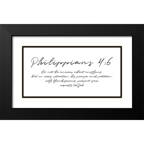Script Philippians Black Modern Wood Framed Art Print with Double Matting by Villa, Milli