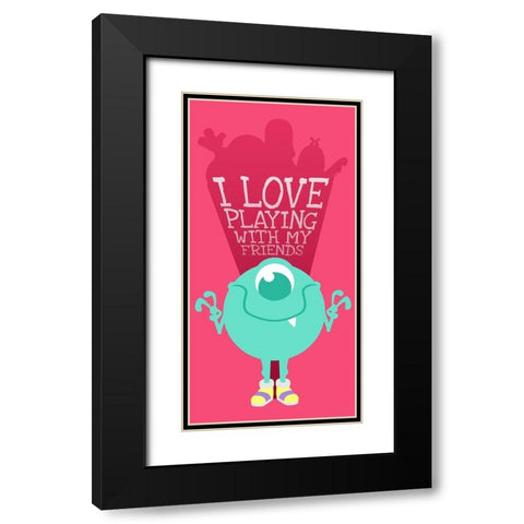 I Love Playing With My Friends Black Modern Wood Framed Art Print with Double Matting by Villa, Milli