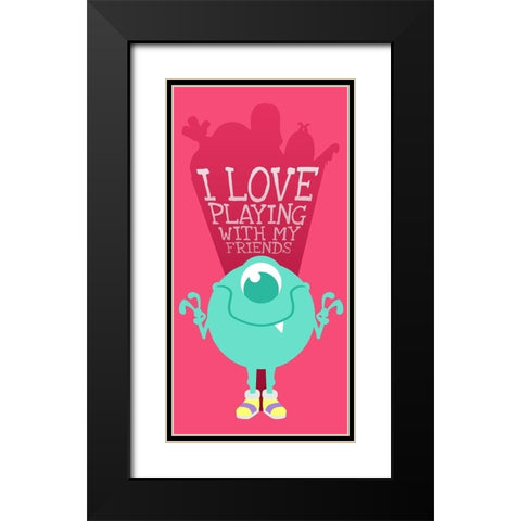 I Love Playing With My Friends Black Modern Wood Framed Art Print with Double Matting by Villa, Milli