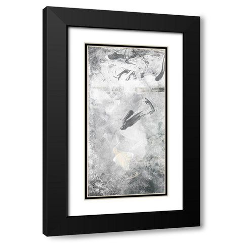 Slate Abstract Black Modern Wood Framed Art Print with Double Matting by Villa, Milli