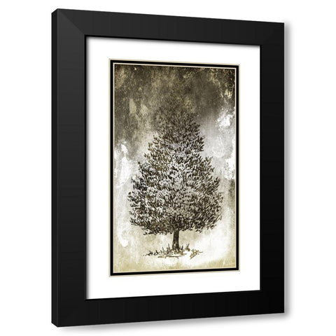 Tree In The Gloom 4 Black Modern Wood Framed Art Print with Double Matting by Villa, Milli