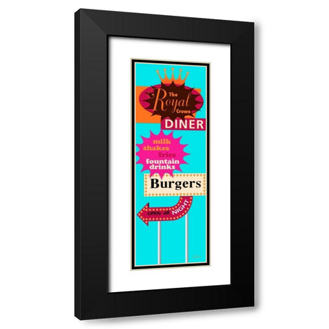 Diner Bright Black Modern Wood Framed Art Print with Double Matting by Windvand, Marilu