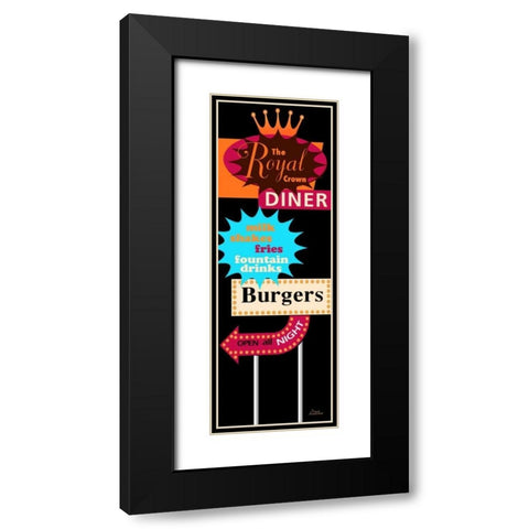 DINER Black Modern Wood Framed Art Print with Double Matting by Windvand, Marilu