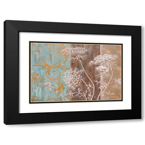 White Poppy and Queen Annes Lace II Black Modern Wood Framed Art Print with Double Matting by St. Jean, Nora