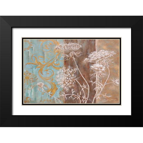 White Poppy and Queen Annes Lace II Black Modern Wood Framed Art Print with Double Matting by St. Jean, Nora