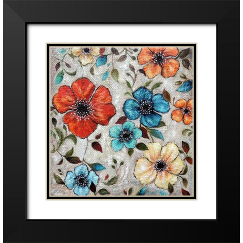 Spring Cosmos 7 Black Modern Wood Framed Art Print with Double Matting by St. Jean, Nora
