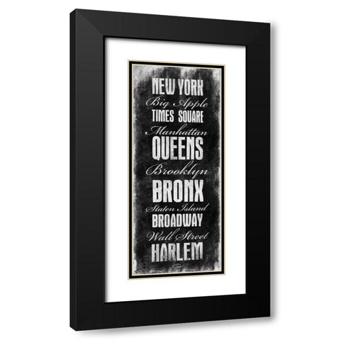 New York Black Modern Wood Framed Art Print with Double Matting by OnRei