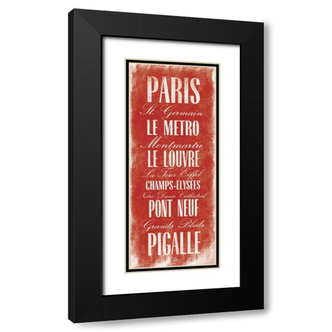 Paris B2 Black Modern Wood Framed Art Print with Double Matting by OnRei