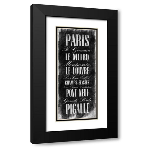 Paris Black Modern Wood Framed Art Print with Double Matting by OnRei