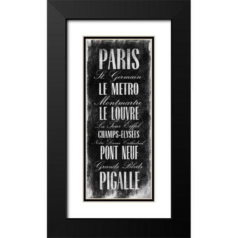 Paris Black Modern Wood Framed Art Print with Double Matting by OnRei