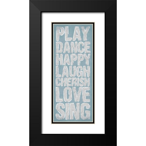 Rolling Type Black Modern Wood Framed Art Print with Double Matting by OnRei