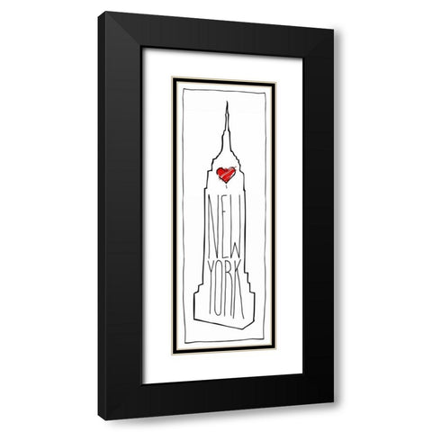 HEART NY Black Modern Wood Framed Art Print with Double Matting by OnRei