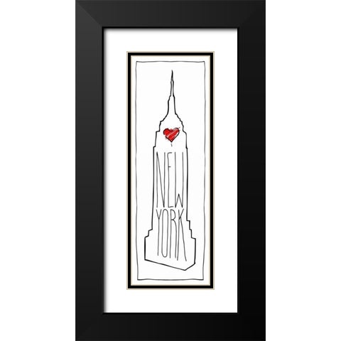 HEART NY Black Modern Wood Framed Art Print with Double Matting by OnRei