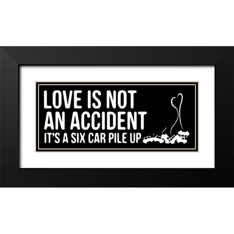 CAR PILE UP Black Modern Wood Framed Art Print with Double Matting by OnRei