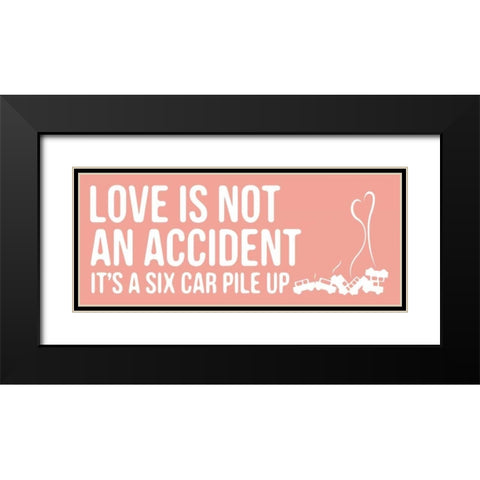 CAR PILE UP B Black Modern Wood Framed Art Print with Double Matting by OnRei