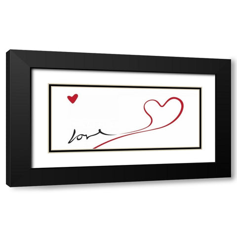 Love 2 Black Modern Wood Framed Art Print with Double Matting by OnRei