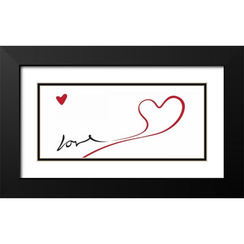 Love 2 Black Modern Wood Framed Art Print with Double Matting by OnRei