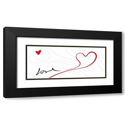 Love Black Modern Wood Framed Art Print with Double Matting by OnRei