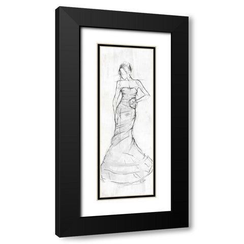 DRESS Black Modern Wood Framed Art Print with Double Matting by OnRei