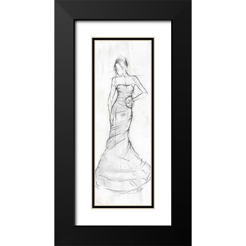 DRESS Black Modern Wood Framed Art Print with Double Matting by OnRei