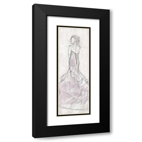 Dress Back Black Modern Wood Framed Art Print with Double Matting by OnRei