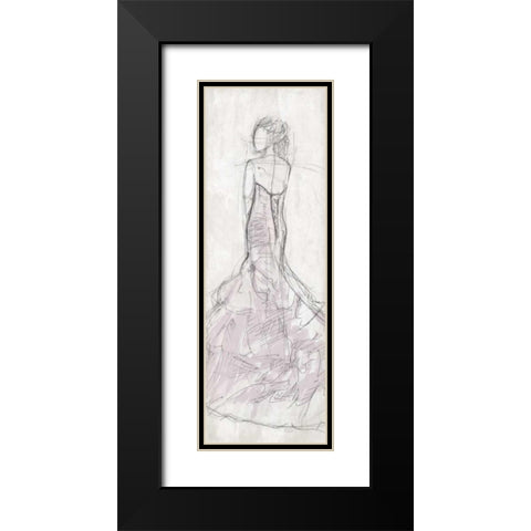 Dress Back Black Modern Wood Framed Art Print with Double Matting by OnRei