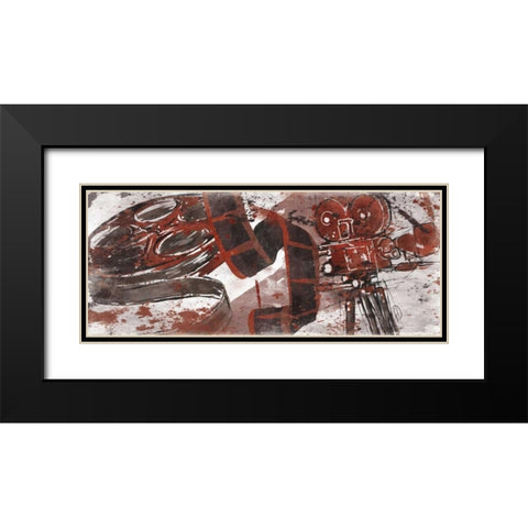 Be Cinema Red Black Modern Wood Framed Art Print with Double Matting by OnRei