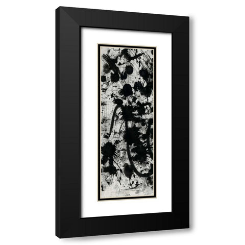 Splatter Black Modern Wood Framed Art Print with Double Matting by OnRei